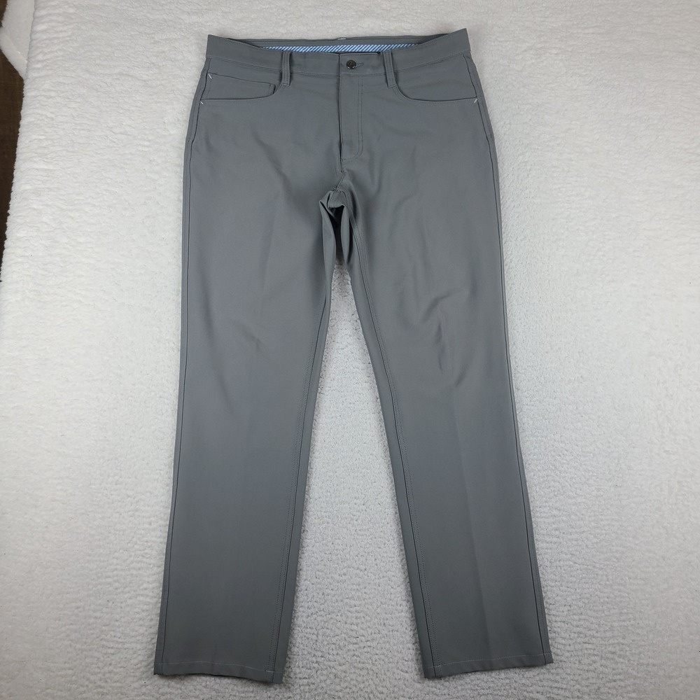 Foot Joy Pants Mens 35x31 Gray Straight Leg Performance Tech Golf HEMMED